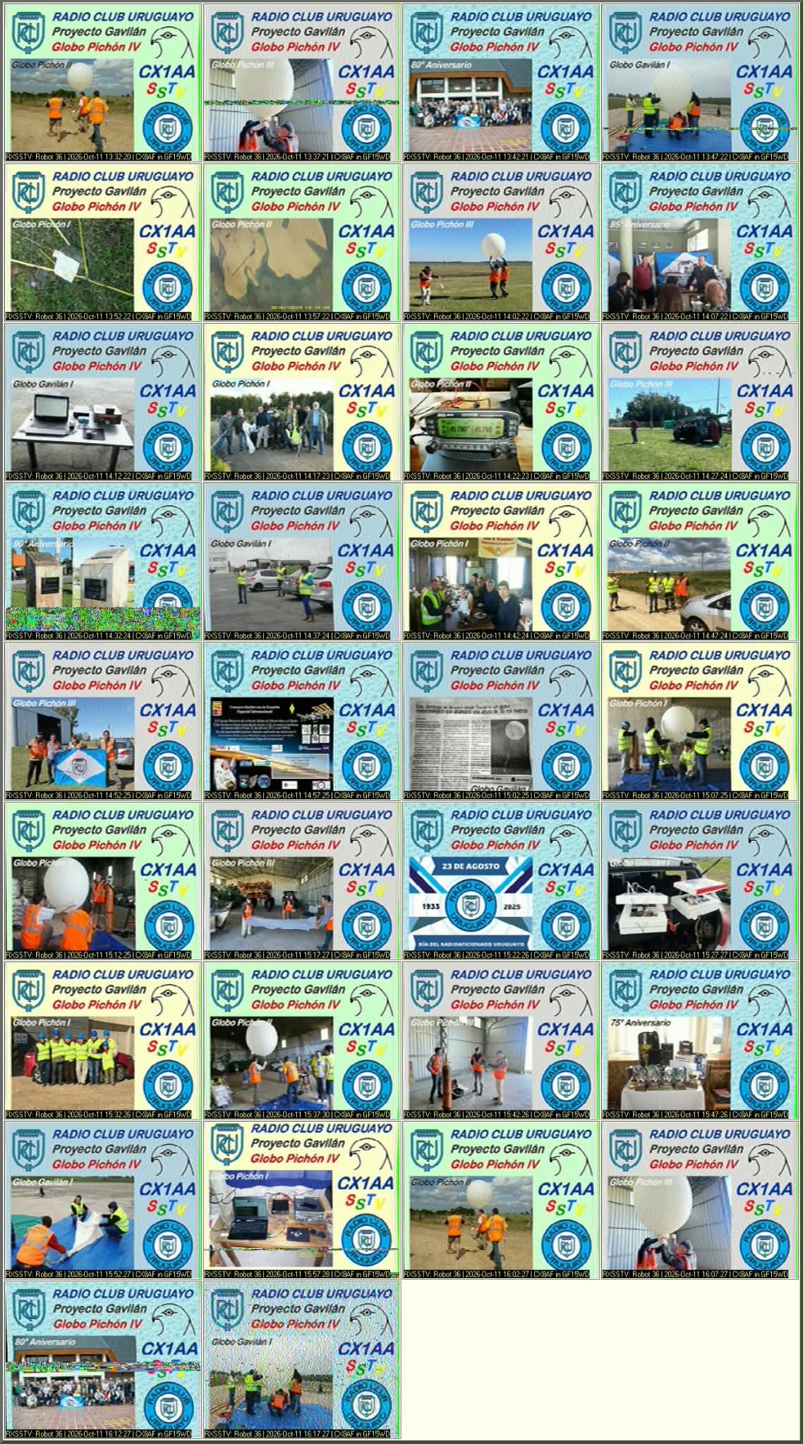 Muestra de las imágenes enviadas por SSTV